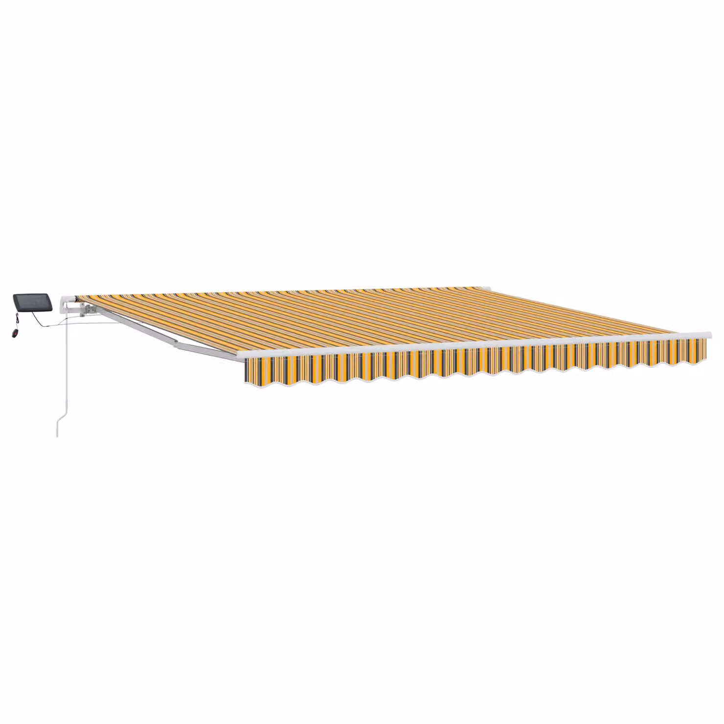 Berkfield Home Manual Retractable Wall-Mounted Awning with Multicolour LED Stripe, W: 400 cm, D: 350 cm – 2