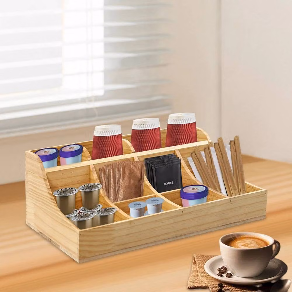 PAWNORA Pine Condiment Organizer in Brown Wood – 4