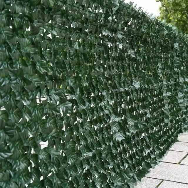 SPETLEK Artificial Leaf Hedge Privacy Fence Screen in Green with 50 Ties, W: 100 cm, H: 15 cm