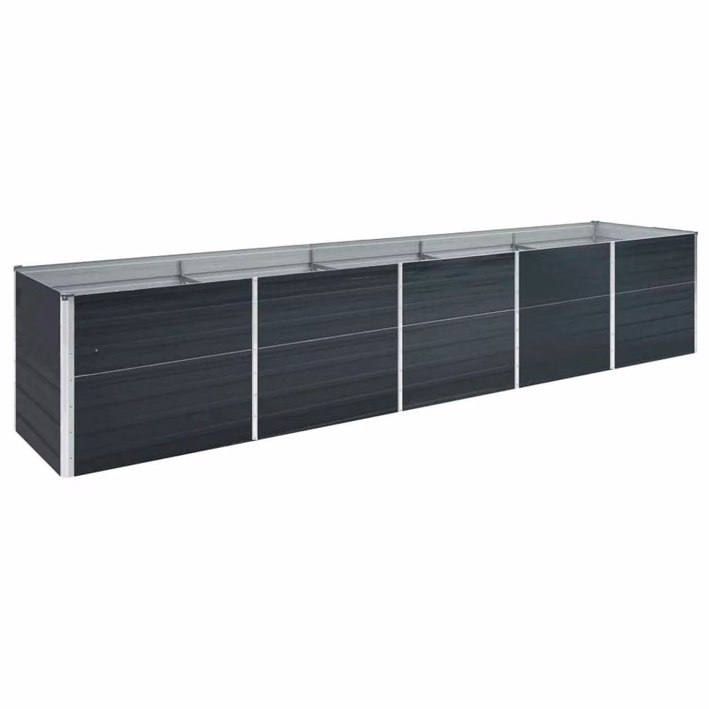 Berkfield Home Garden Galvanised Steel Raised Bed in Anthracite, W: 80 cm, D: 400 cm, H: 77 cm – 2