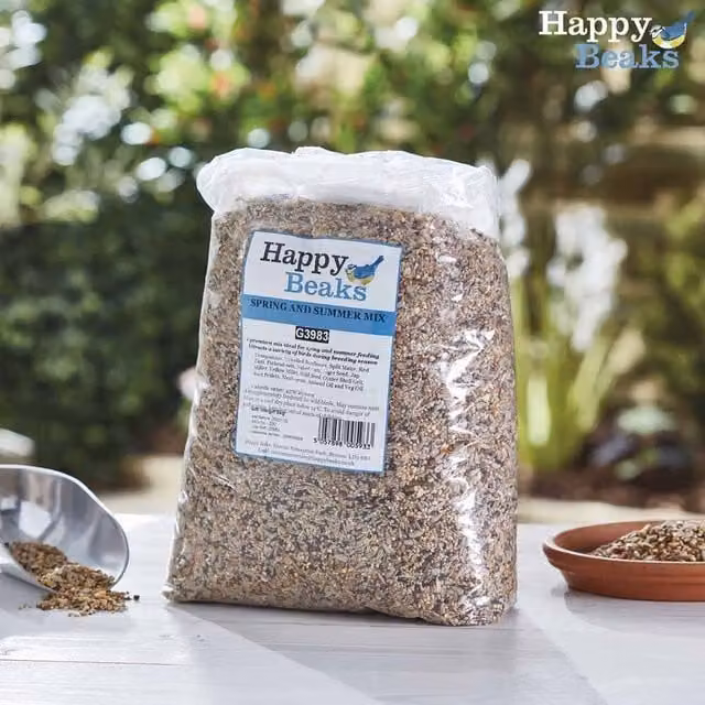 Happy Beaks Spring and Summer Premium Wild Bird Food Mix, Multicolour, 25.5kg