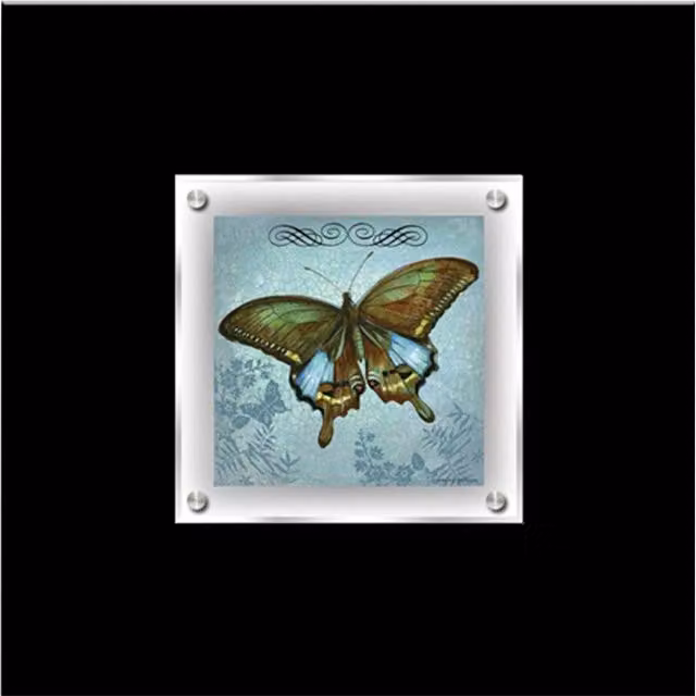 Premier Housewares Butterfly Design Framed Wall Art in Black and Multicolour – 3