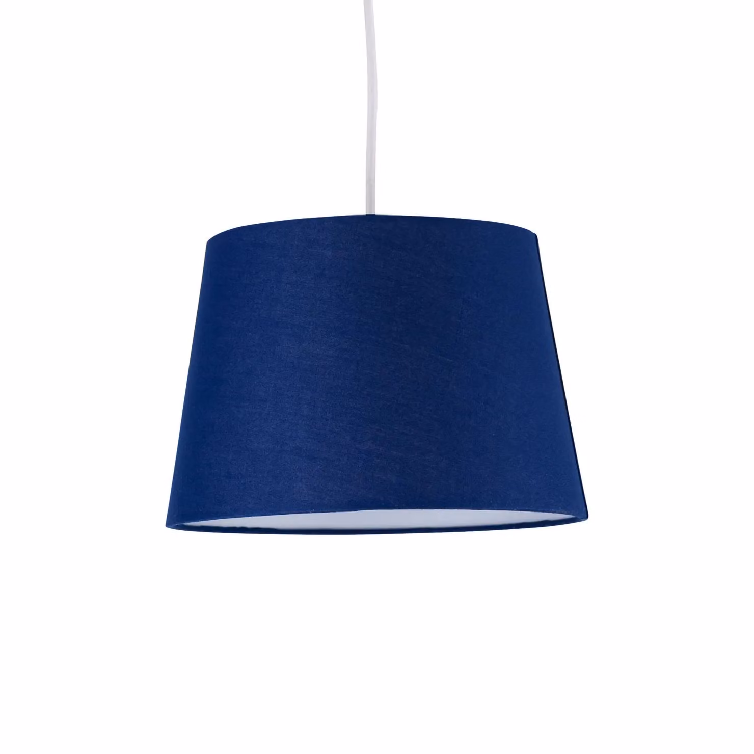 First Choice Lighting Set of 2 Navy Blue Cotton Cylinder Pendant Lamp Shades, Diameter: 23 cm – 2