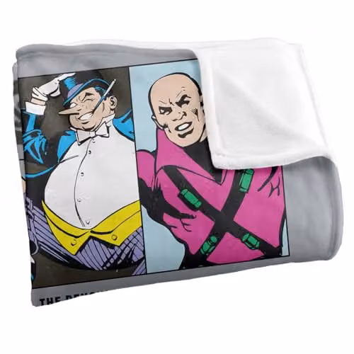 LOGOVISION Justice League DC Villain Panels Super Soft Fleece Throw Blanket, Multicolour, W: 152 cm, D: 127 cm – 2