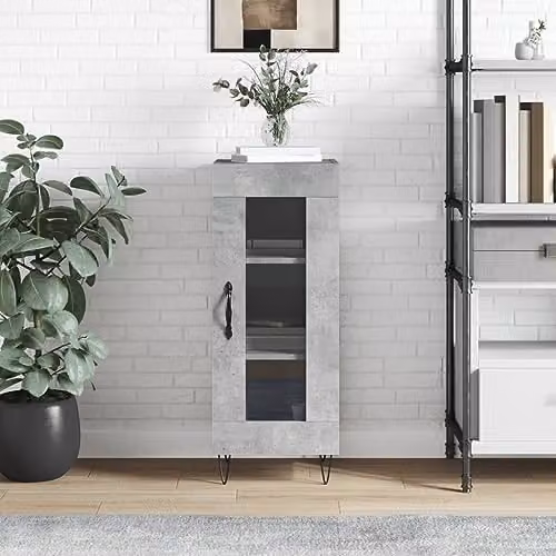 vidaXL Modern Sideboard in Concrete Grey, W/D/H: 34.5 x 34.5 x 90 cm – 2