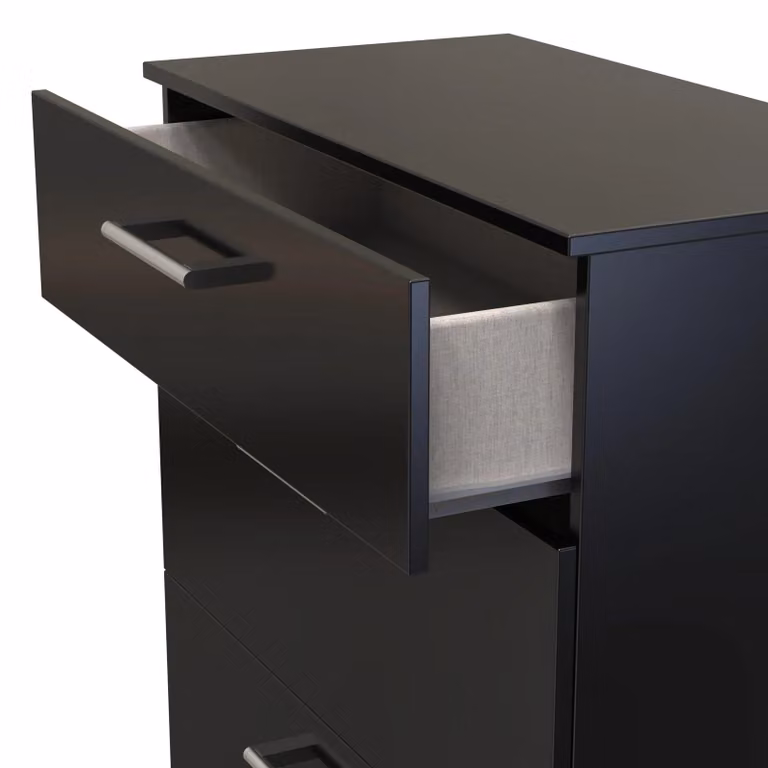 Swift Devon 3 Piece Modern Black Matt Metal Bedroom Set Including Wardrobe, Chest of Drawers and Nightstand