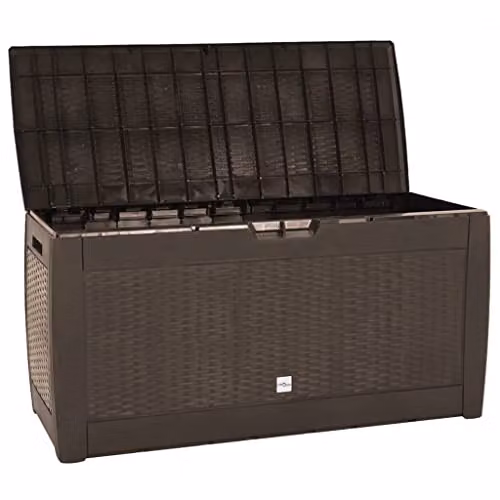 vidaXL Brown Plastic Garden Storage Box W/D/H: 119 x 48 x 60 cm – 2