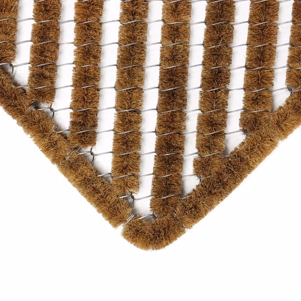 JVL Boston Brown Coir and Galvanised Steel Scraper Door Mat, W: 39.0 cm, D: 60.0 cm, H: 0.1 cm – 2