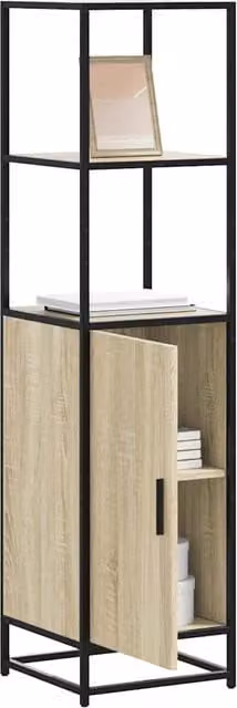Berkfield Home Sonoma Oak Highboard in Brown, W/D/H: 35.5 x 35.5 x 139 cm