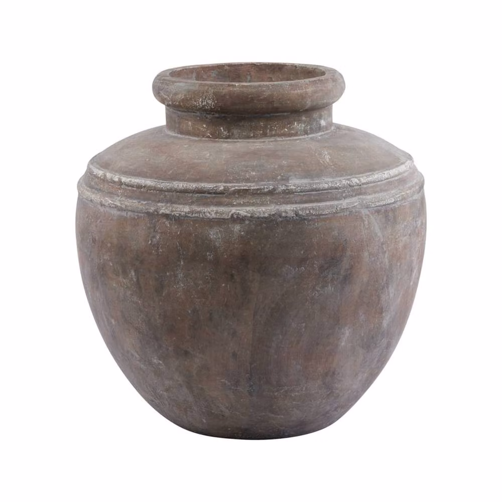Wyld Haus Large Round Ceramic Garden Planter, Brown, W/D/H: 39 x 37 x 37 cm – 2