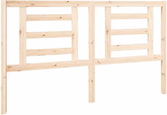 Berkfield Home Rustic Solid Pine Bed Headboard in Beige, W/D/H: 166 x 4 x 100 cm