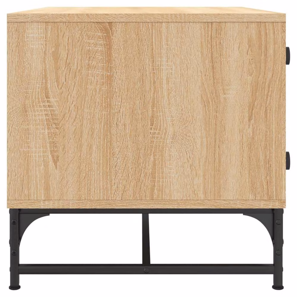 Berkfield Home Modern Coffee Table with Glass Doors in Sonoma Oak and Light Brown, W/D/H: 68.5 x 50 x 50 cm – 4
