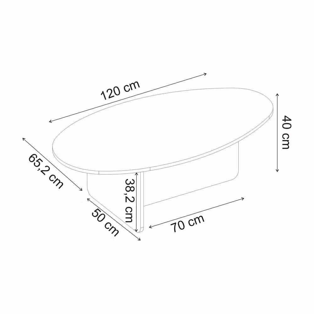 HOCUS PICUS Oval Coffee Table in Walnut, W/D/H: 120 x 65 x 40 cm – 3
