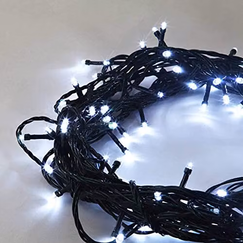 SHATCHI Battery Operated Waterproof LED Fairy Lights with Timer, 50 Cool White LEDs – 6