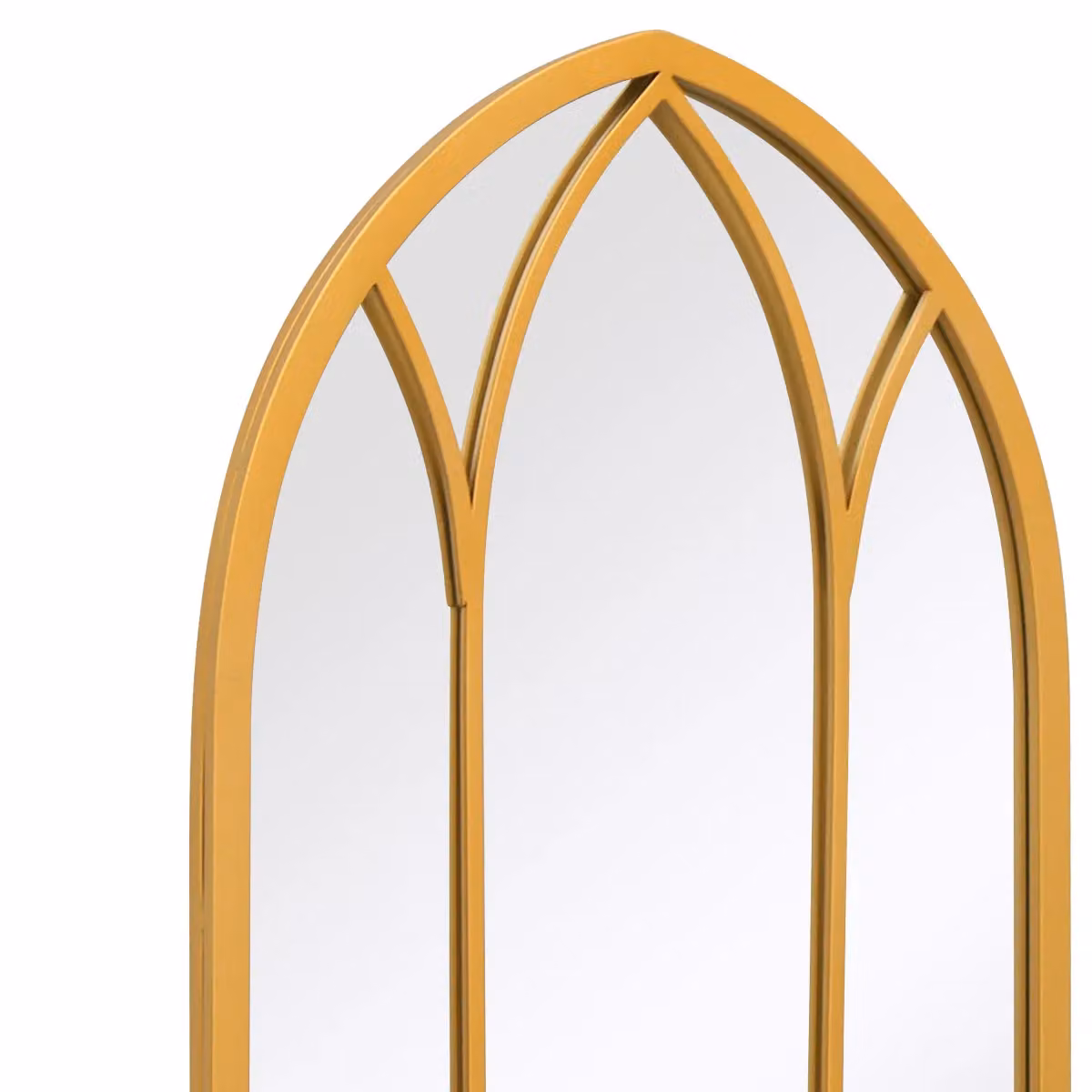 MirrorOutlet Gold Metal Framed Arched Wall Mirror, W: 83 cm, H: 48 cm – 2
