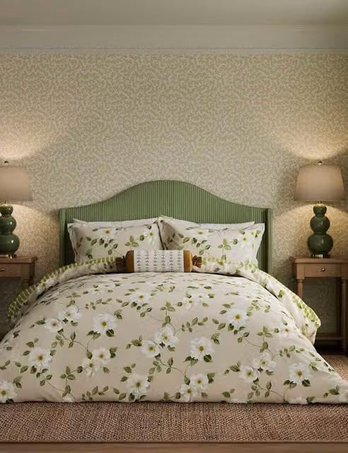 Sanderson Poets Rose Floral Cotton Bedding Set Multicolour W/D/H: 90 x 190 cm