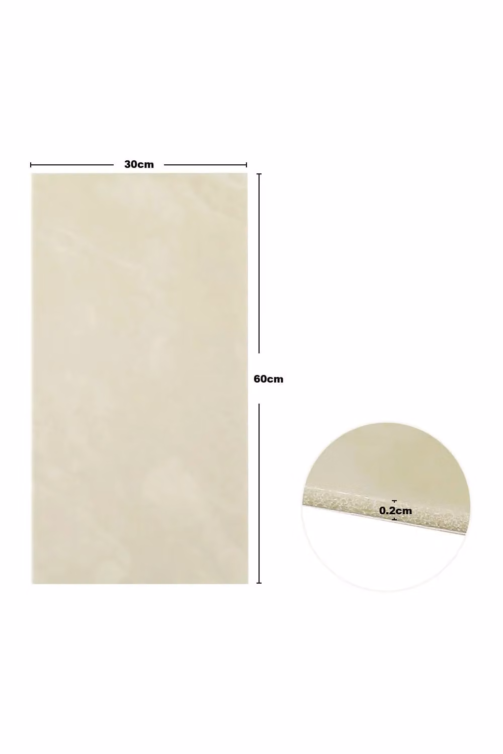Living and Home 10-Piece White Jade Marble Effect PVC Self-Adhesive Wall Panel Backsplash Stickers in Off-White – 2