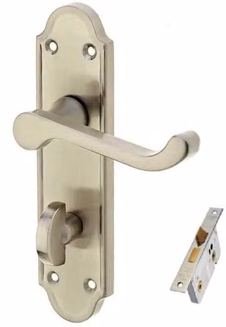 Golden Grace Bathroom Door Handle in Silver and Grey