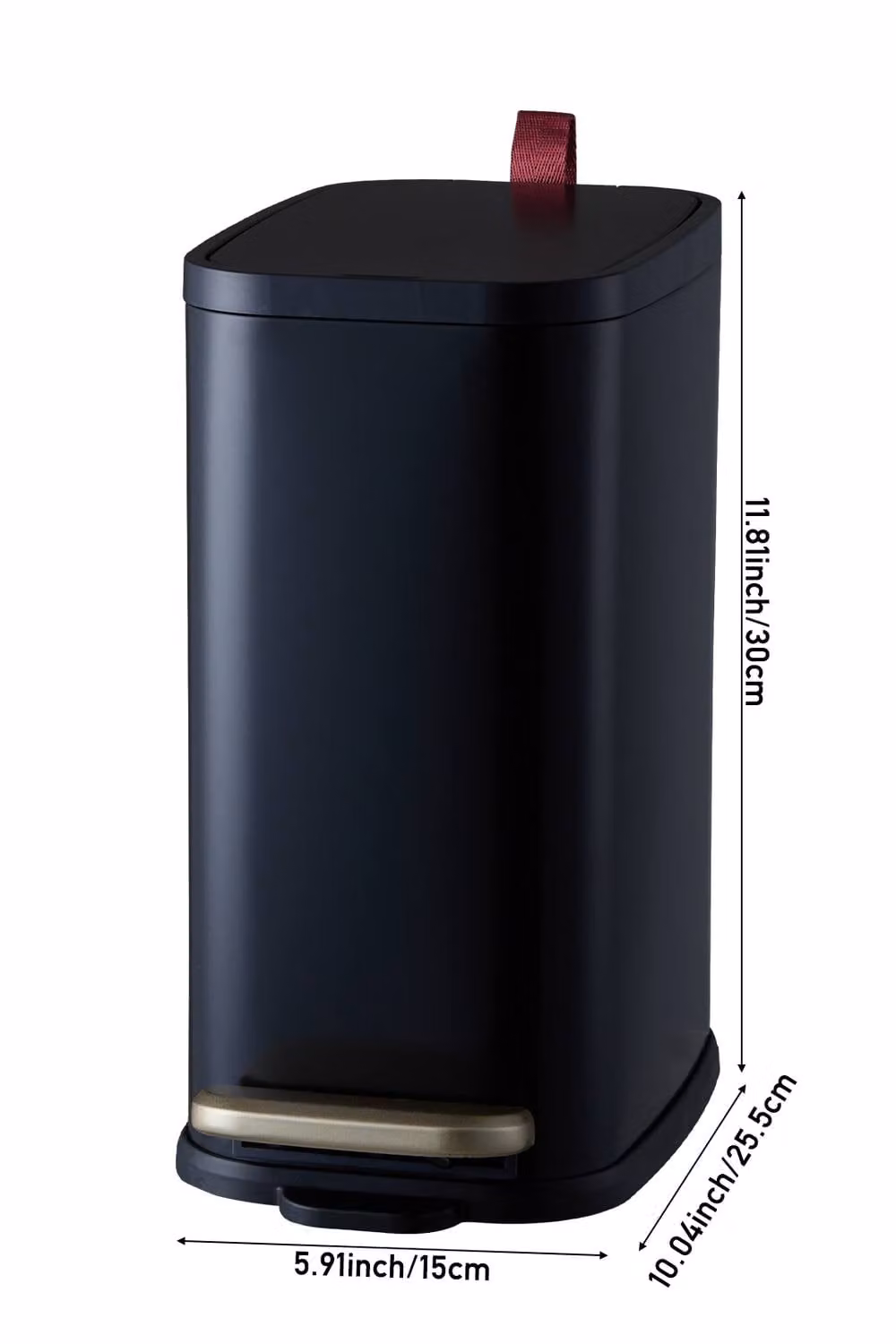 Living and Home 5L Smudge-Resistant Frosted Stainless Steel Soft-Close Foot Pedal Dustbin in Black – 4