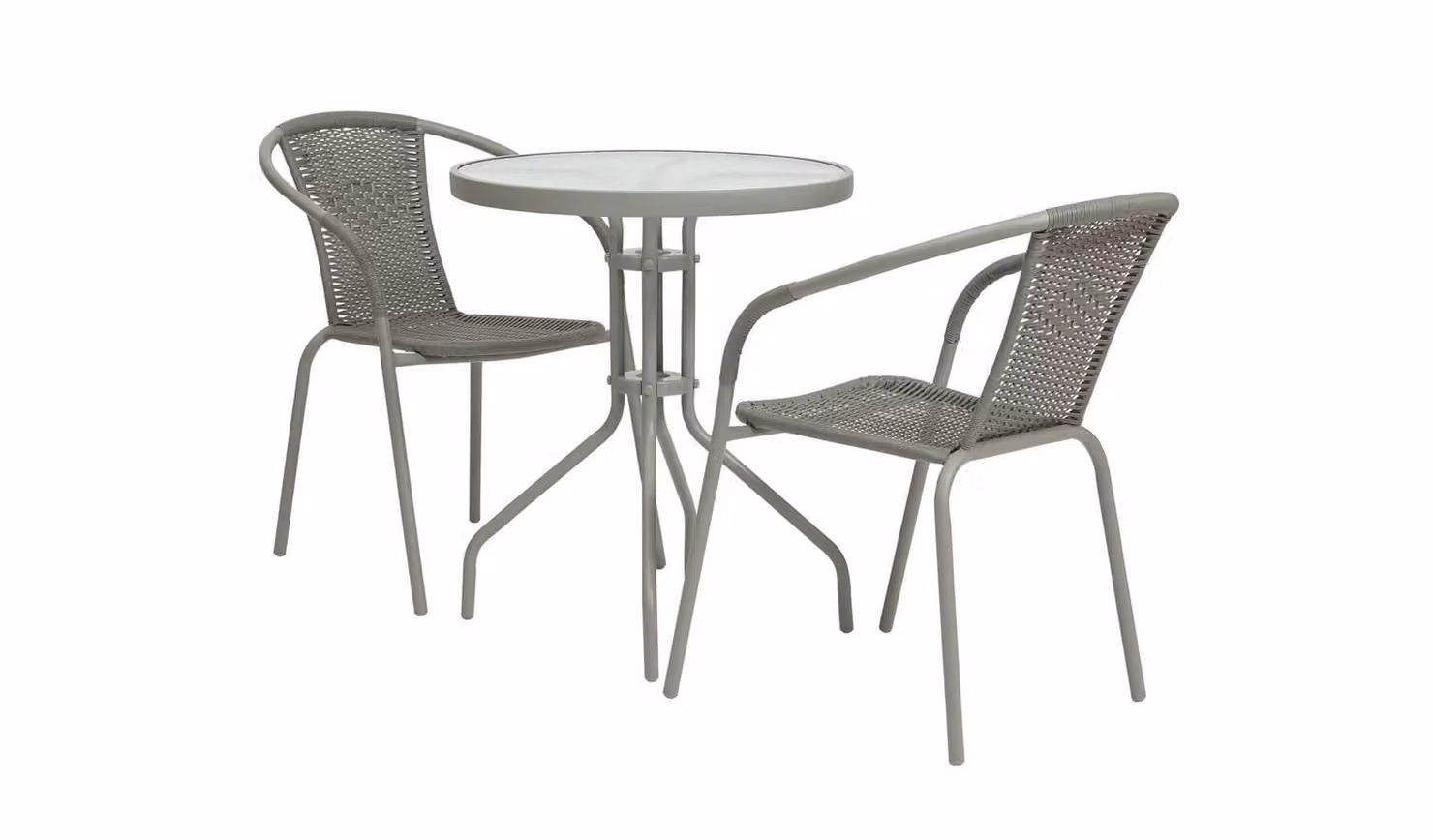 Argos Home Grey Rattan Effect 2 Seater Garden Bistro Set