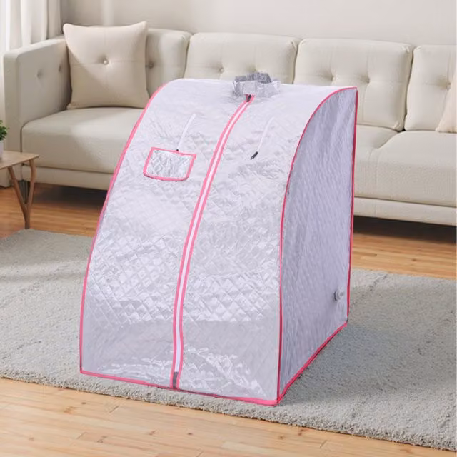 Komore Portable Steam Sauna Kit in Silver Polyester