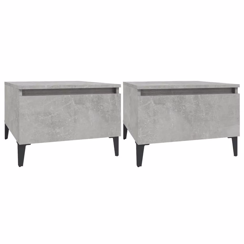 Berkfield Home Set of 2 Concrete Grey Industrial Side Tables, W/D/H: 50 x 46 x 35 cm – 2