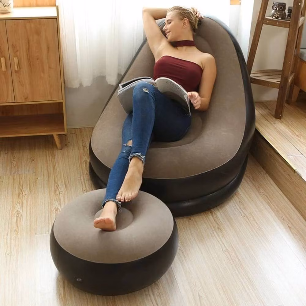 VOGREX Multicolour Inflatable Sofa Chair with Footrest and Hand and Foot Pump – 3