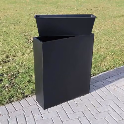 Access Garden Products Galvanised Steel Trough Planter, Matte Black, W: 25 cm, D: 75 cm, H: 90 cm – 3