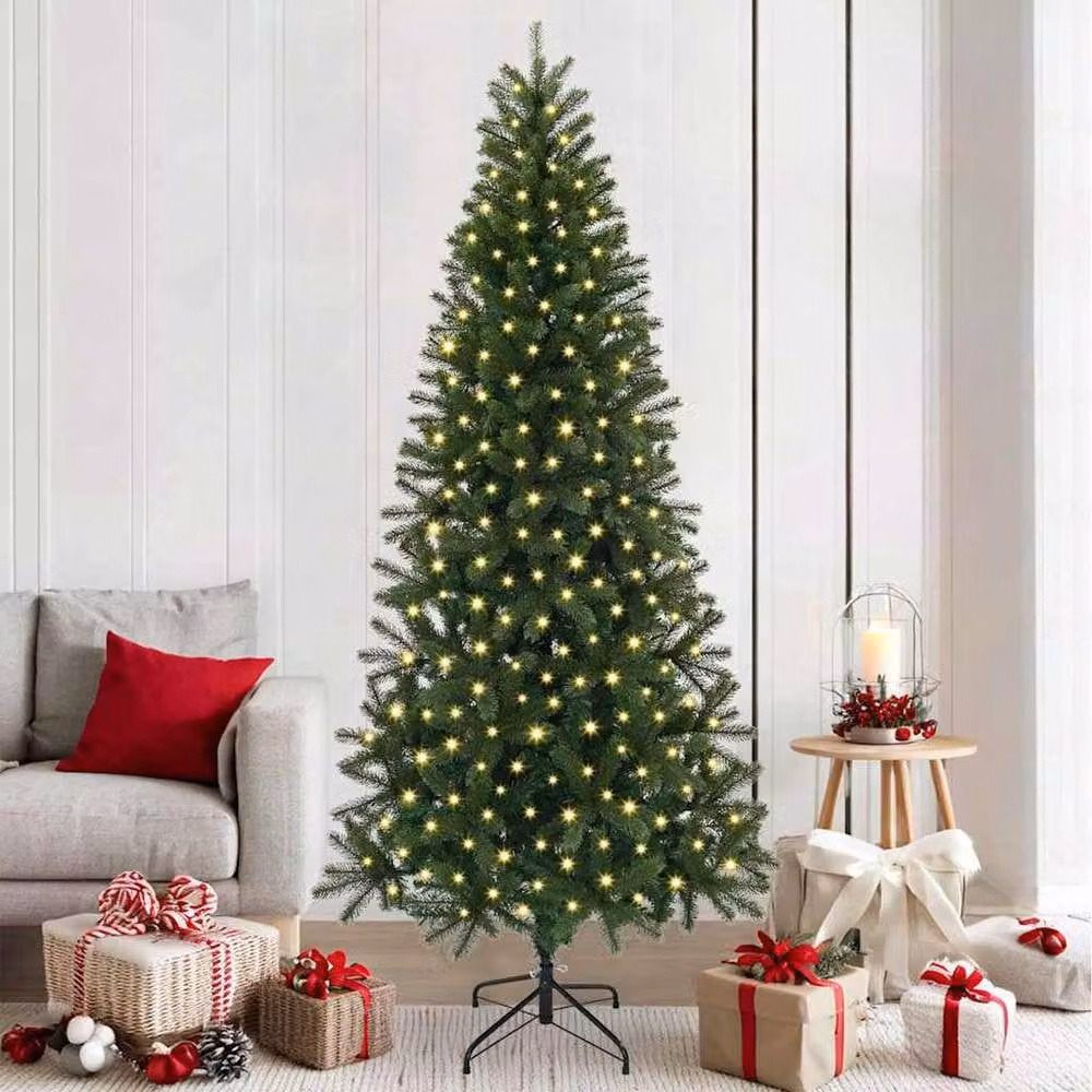 Berkfield Home Elegant Artificial Christmas Tree with 300 LEDs, Green, Height: 210 cm – 2