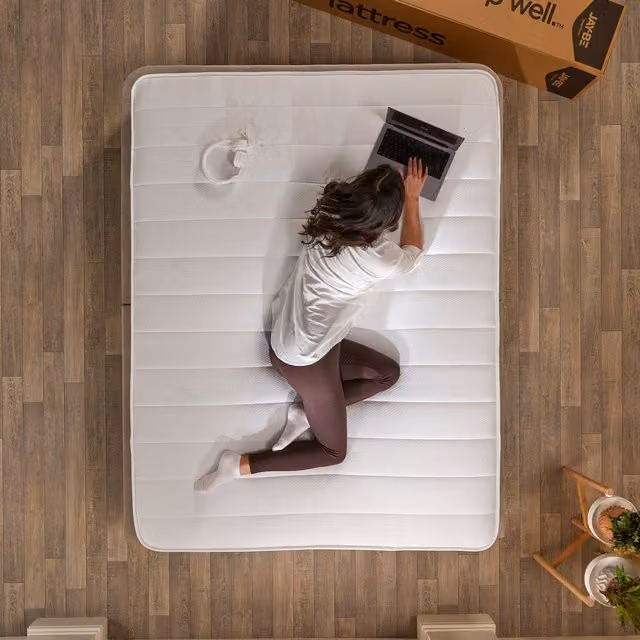 Jay-Be Ryze Deep Quilted Pocket Sprung Mattress, White, W/D/H: 180 x 200 cm