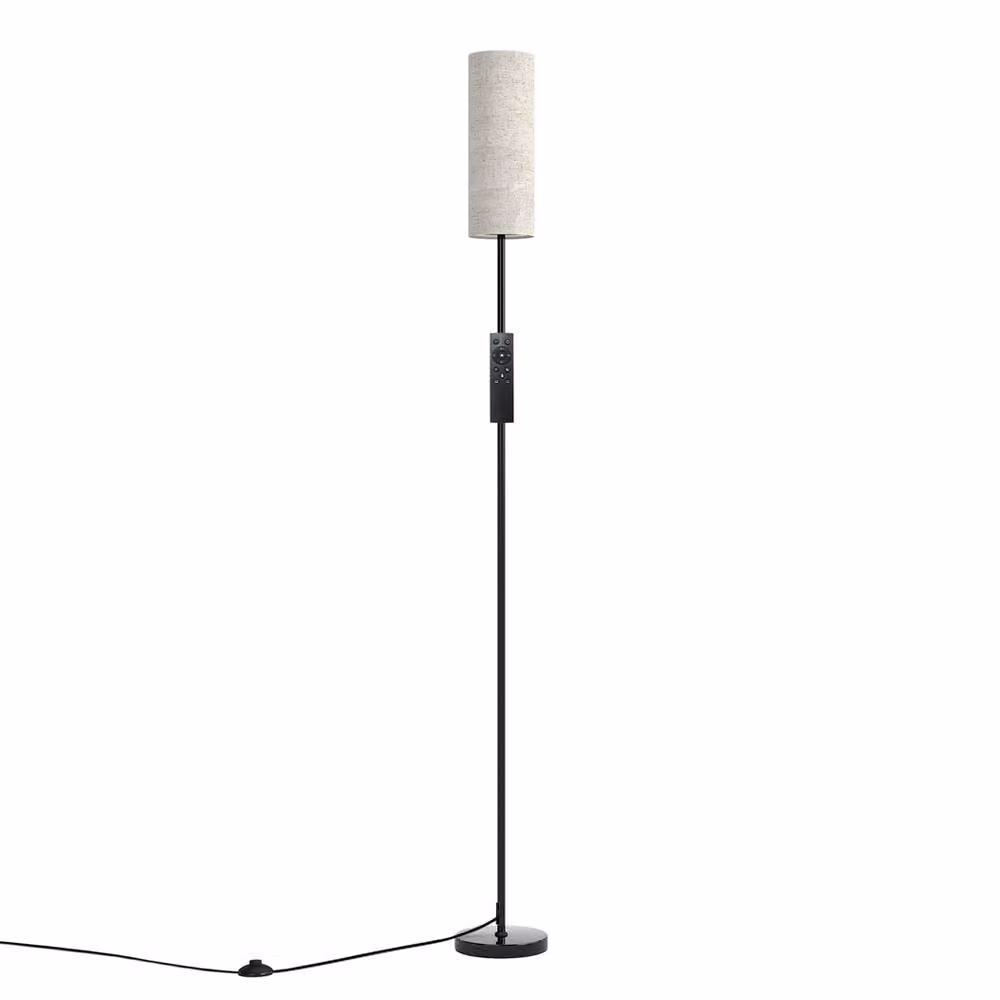 Emitto Black LED Floor Lamp with Remote Control and Foot Switch, Bulb Included, H 173 cm x W 18 cm x D 18 cm – 3