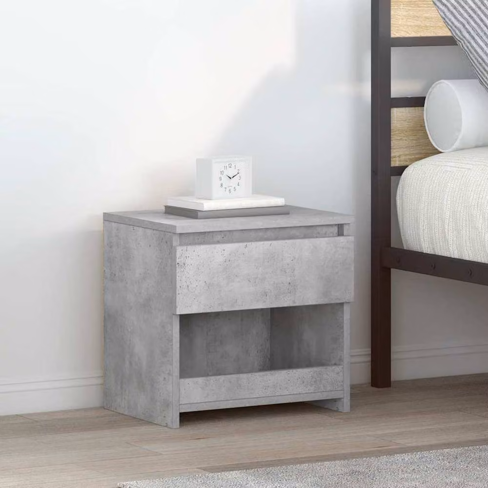 Berkfield Home Bedside Cabinet in Concrete Grey, W/D/H: 40 x 30 x 39 cm – 2
