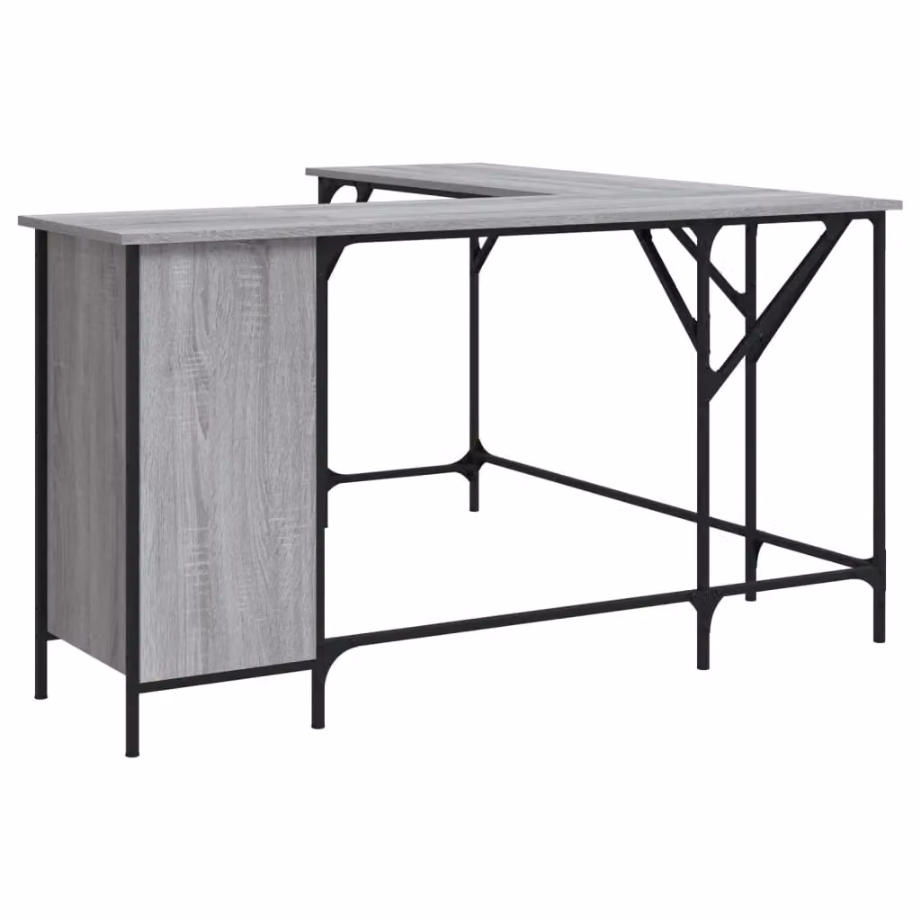 Berkfield Grey Sonoma Corner Home Desk in Engineered Wood W/D/H: 141 x 141 x 75 cm – 2
