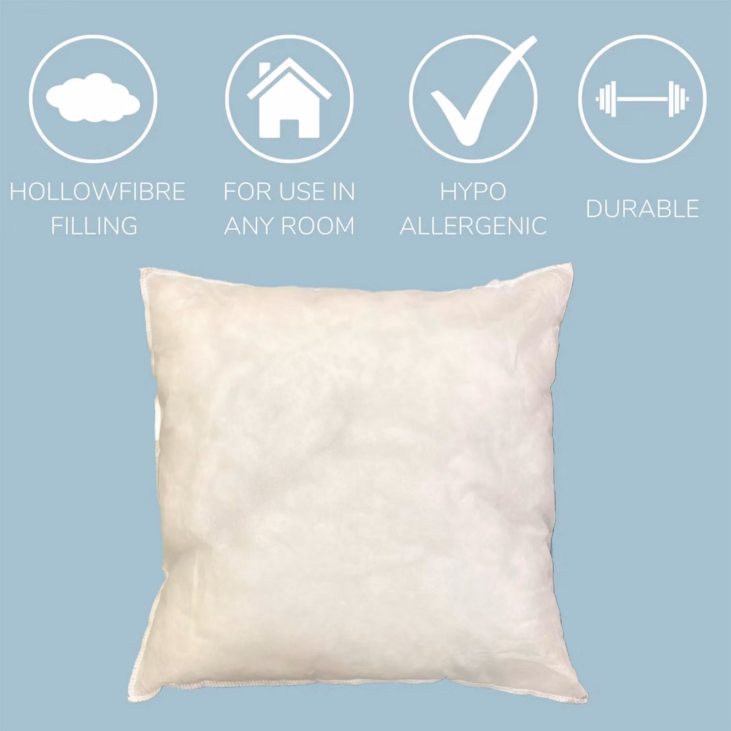 HomeSpace Direct Pack of 6 White Hollowfibre Square Cushion Inners, W/D/H: 56 x 56 x 56 cm – 2