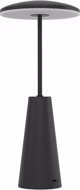 Loops Modern Black LED Rechargeable Table Lamp with Touch Control