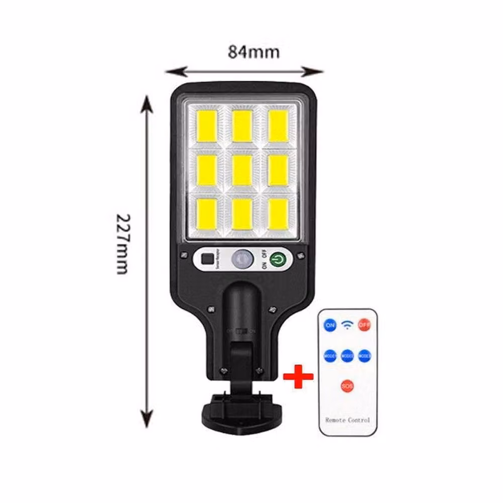 VOGREX LED Solar Street Wall Light in Black with Motion Sensor and Dimmable Function for Outdoor Gardens – 2