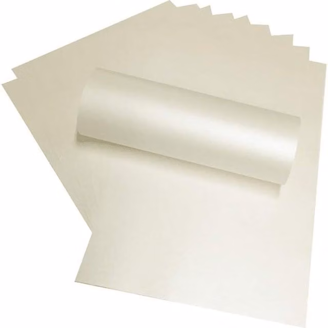 Syntego Pack of 10 Glossy Quarzo Construction Paper Cards, A4, Beige