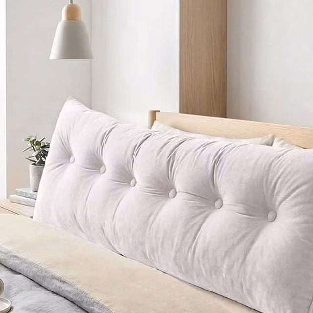 Livingandhome White Chenille Wedge Headboard Pillow, Width: 180 cm