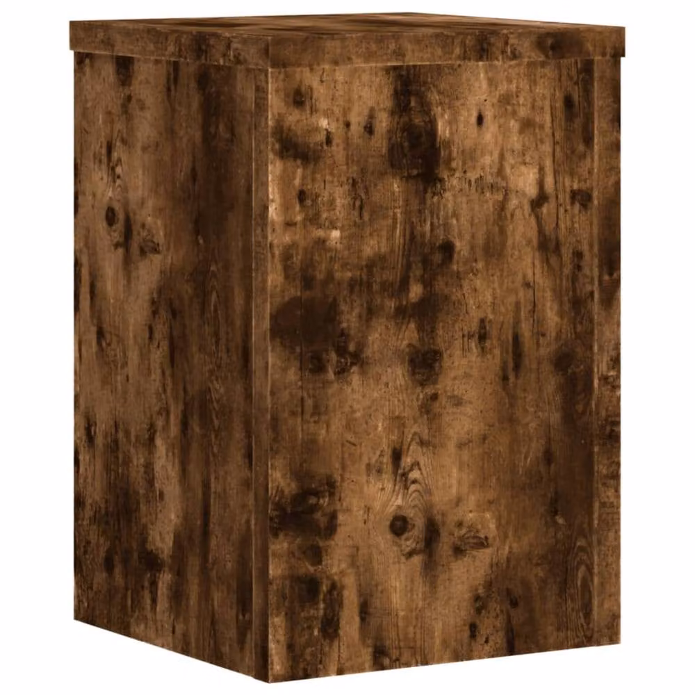 Berkfield Home Set of 2 Modern Square Plant Stands in Smoked Oak Brown, W/D/H: 20 x 20 x 30 cm – 4