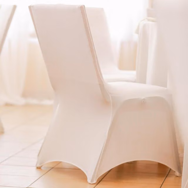 OHS White Stretch Dining Banquet Chair Cover for Weddings and Parties