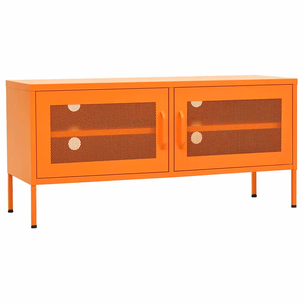 Berkfield Home Orange Metal TV Cabinet W: 105 cm, D: 35 cm, H: 50 cm – 2