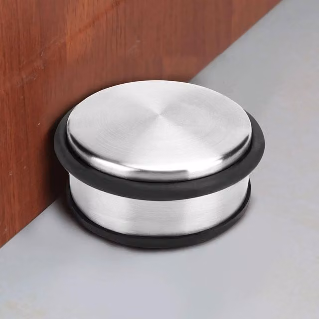Marco Paul Heavy Duty Stainless Steel Door Stopper in Silver and Chrome, 1kg