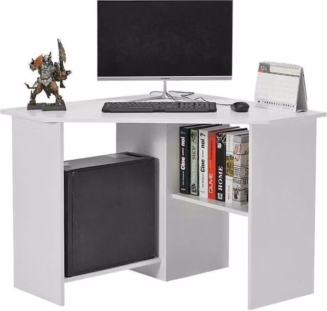KORVIXA White Corner Computer Desk for Home Office