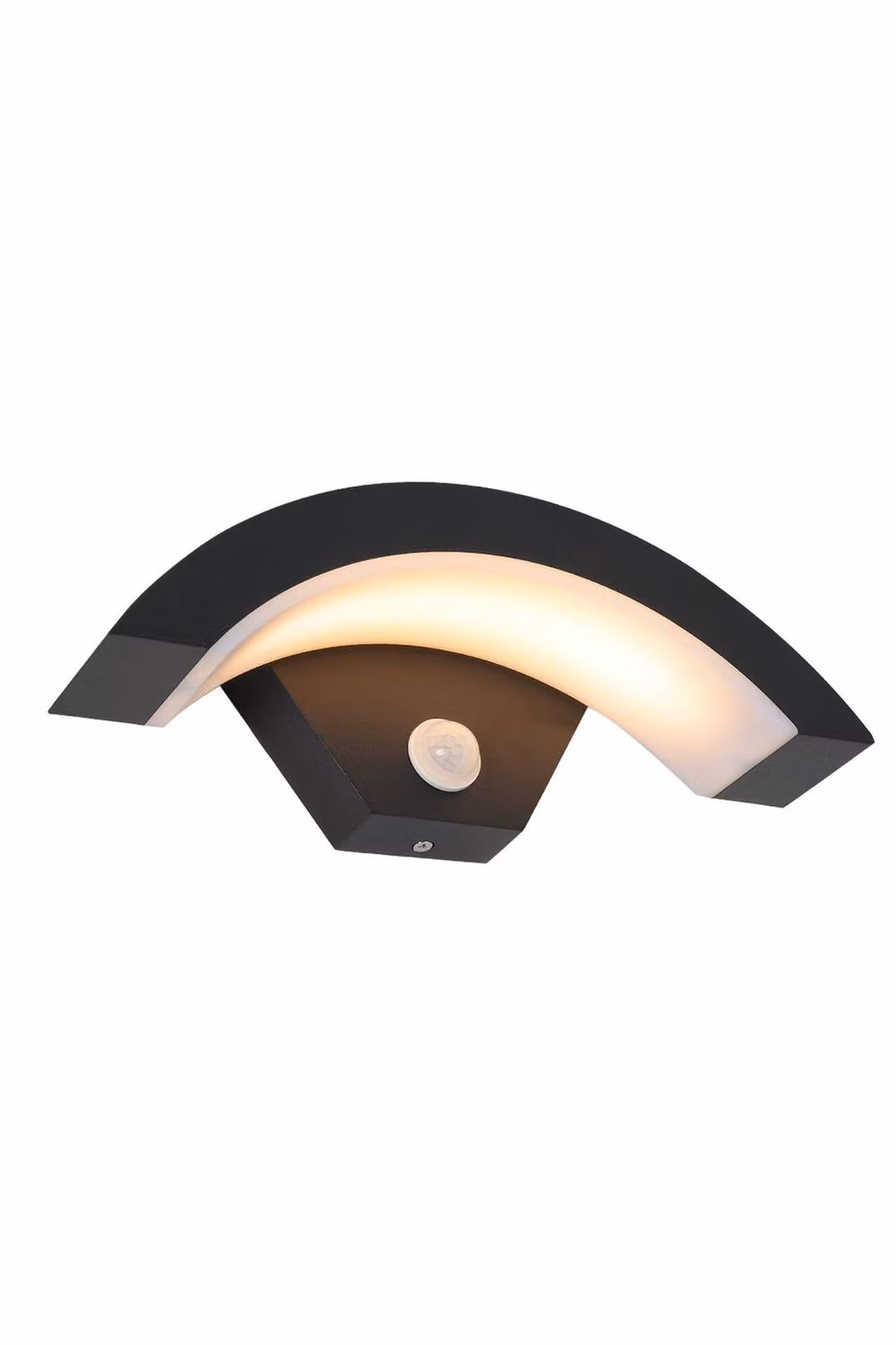 Garden Sanctuary Modern Black LED Curved Induction Wall Light with Motion Sensor for Outdoor Use – 3