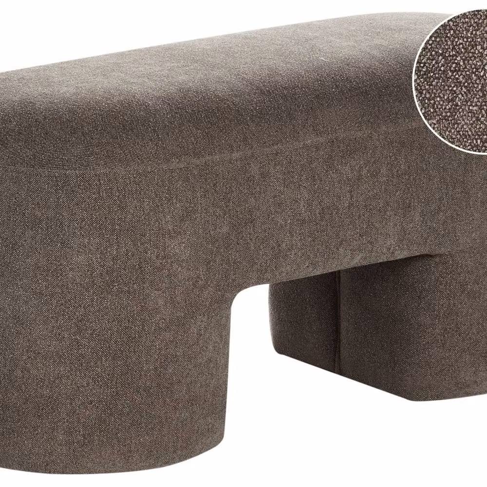 Wyld Haus Boucle Bench Pouffe Brown W88 x D39 x H46 cm – 2