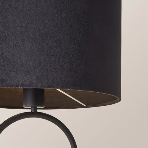ValueLights Antonia Black Velvet Oval Drum Lamp Shade, W: 43.0 cm, D: 25.0 cm, H: 25.0 cm – 3