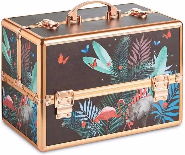 NESTLUNE Multicolour Makeup Vanity Case with Spacious Removable Storage