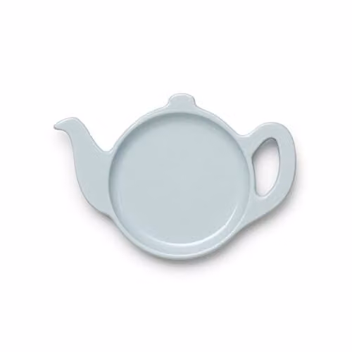 Zeal Teapot Shaped Melamine Tea Bag Tidy in Blue, W/D/H: 12.5 x 1.5 x 12.5 cm