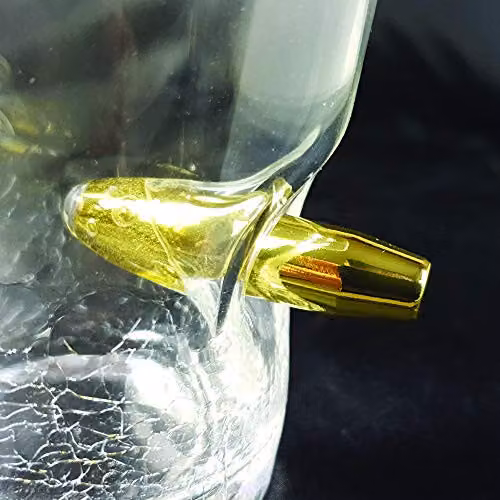 Menkind Connoisseur Creations Bullet Shot Glass with Cracked Texture Design in Transparent Glass, 300ml – 3