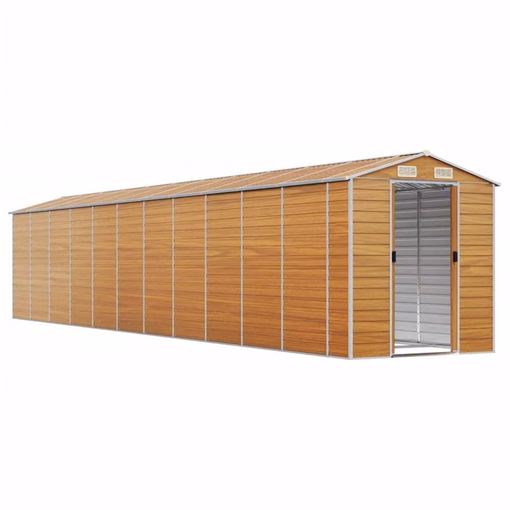 Berkfield Home Garden Shed in Brown Galvanised Steel, W/D/H: 191 x 980 x 198 cm – 2
